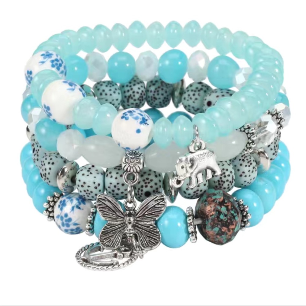 Layered Stretch Bracelet 4 Pieces